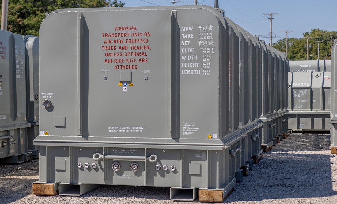 LM2500 container at the Champion GSE warehouse